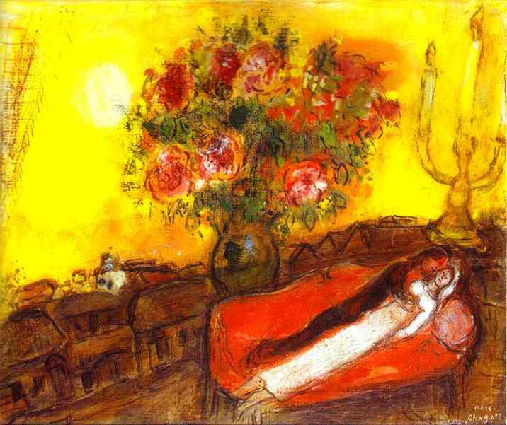 Le Ciel embrase painting - Marc Chagall Le Ciel embrase art painting